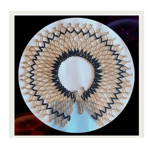 Gold Beaded Bib Necklace