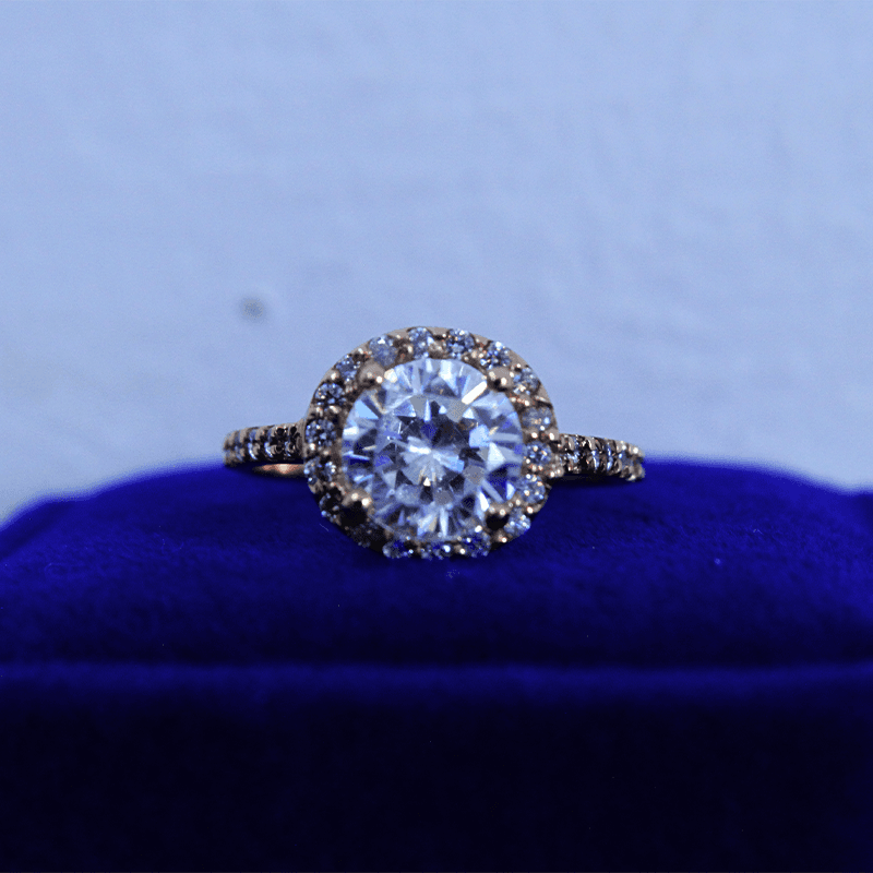 Rose Gold 9 Karat  Ring With Cubic Zirconia Stones